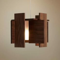 Cerno Abeo 15" Wide Oiled Walnut LED Pendant Light