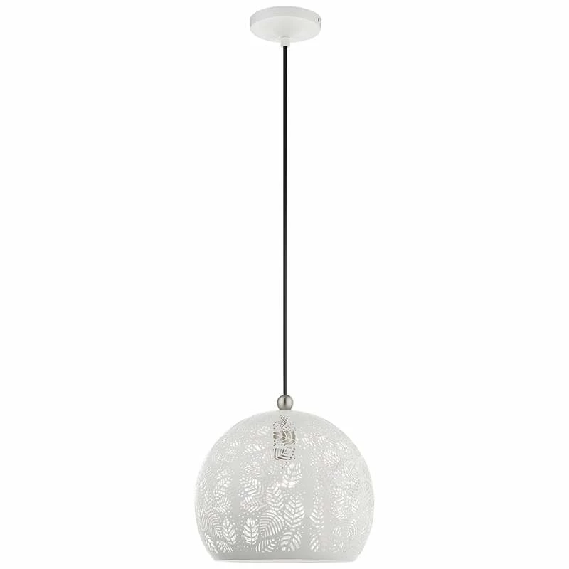 Chantily 11 3/4" Wide White Metal Globe Mini Pendant Light 6 Chantily 11 3/4" Wide White Metal Globe Mini Pendant Light - Image 4