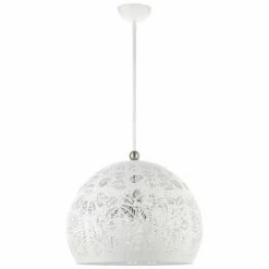 Chantily 19 3/4" Wide White Metal Globe Pendant Light -Lighting Sales Shop chantily 19 and three quarter inch wide white metal globe pendant light 84r43views1