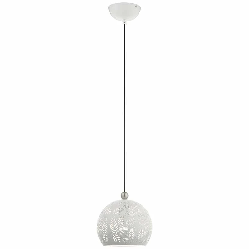 Chantily 8" Wide White Metal Globe Mini Pendant Light 4 Chantily 8" Wide White Metal Globe Mini Pendant Light - Image 2