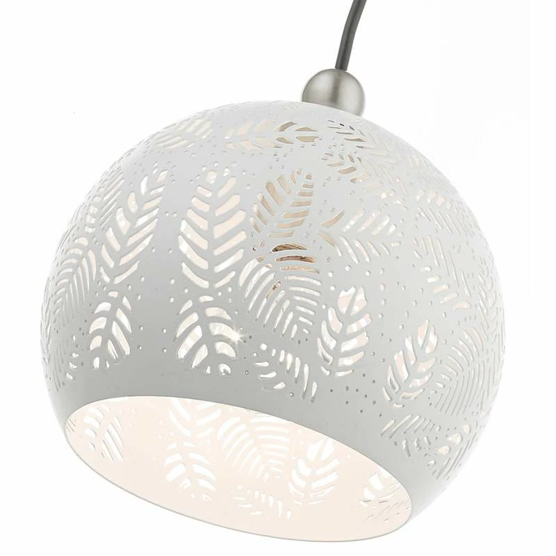 Chantily 8" Wide White Metal Globe Mini Pendant Light 6 Chantily 8" Wide White Metal Globe Mini Pendant Light - Image 4