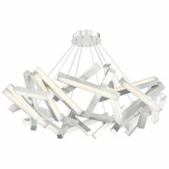 Chaos 61" Wide Brushed Aluminum 31-Light LED Chandelier