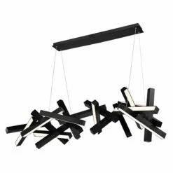 Chaos 72" Wide Black LED Kitchen Island Light Chandelier -Lighting Sales Shop chaos 72 inch wide black led kitchen island light chandelier 55r55views1