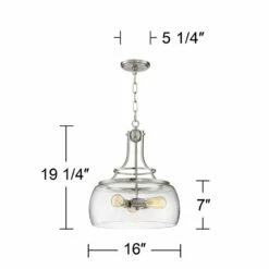 Charleston 16" Wide Satin Nickel 3-Light LED Pendant Light -Lighting Sales Shop charleston 16 inch wide satin nickel 3 light led pendant light 24j58views5