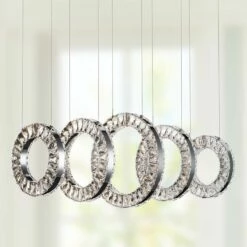 Charm 37 1/4" Wide Chrome LED Kitchen Island Light Pendant
