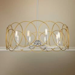 Chassell 31 1/2"W Honey Gold And Nickel 8-Light Chandelier