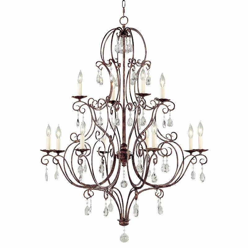 Chateau 36" Wide Mocha Bronze Twelve Light Chandelier 4 Chateau 36" Wide Mocha Bronze Twelve Light Chandelier - Image 2