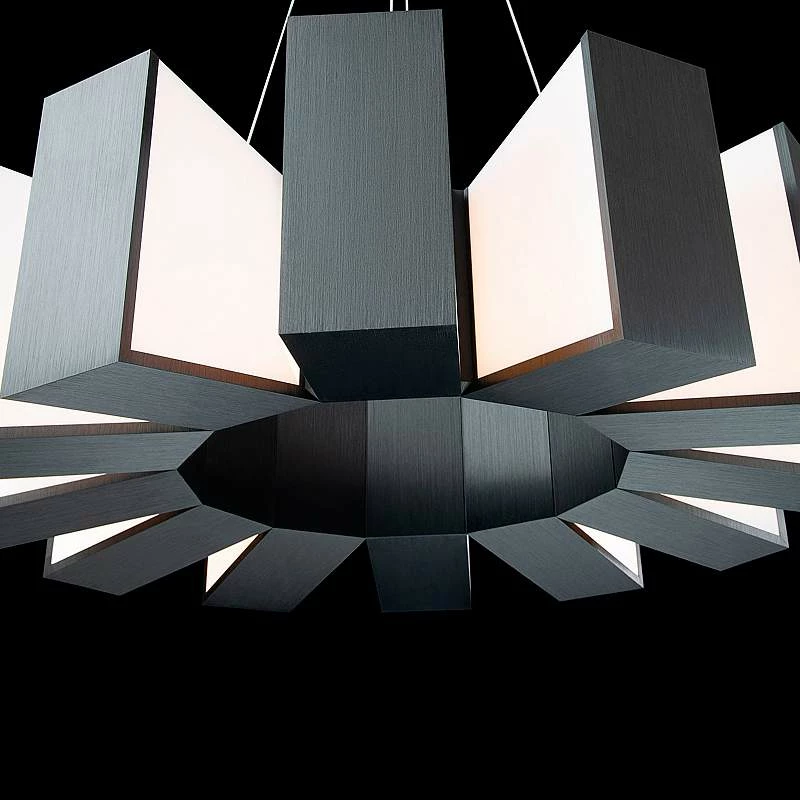 Chronos 34" Wide Twelve Light Modern Chandelier In Black 7 Chronos 34" Wide Twelve Light Modern Chandelier In Black - Image 5
