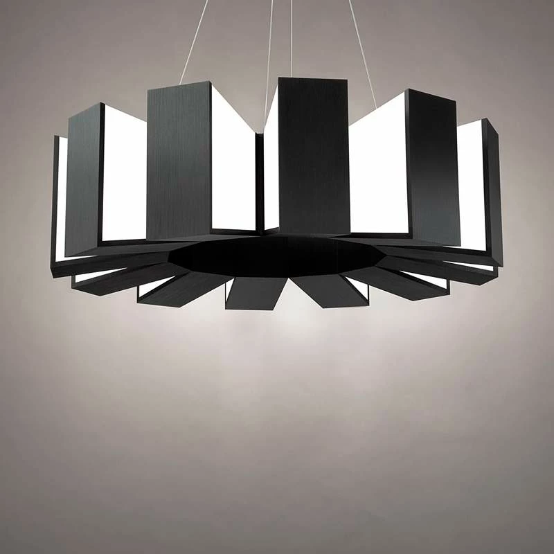 Chronos 34" Wide Twelve Light Modern Chandelier In Black 8 Chronos 34" Wide Twelve Light Modern Chandelier In Black - Image 6