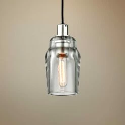 Troy Citizen 4 3/4"W Graphite And Polished Nickel Mini Pendant