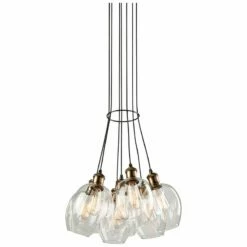 Clearwater 18"W Vintage Brass And Black Multi Light Pendant -Lighting Sales Shop clearwater 18 inchw vintage brass and black multi light pendant 35w37views2