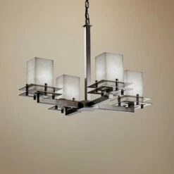 Clouds™ Metropolis 25"W Brushed Nickel 4-Light Chandelier