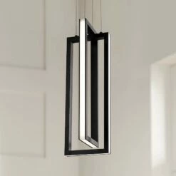 AFX Cole 6" Wide Black 2-Light LED Mini Pendant Light