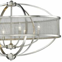 Golden Lighting Colson 36 1/4" Wide Pewter 6-Light Oval Chandelier -Lighting Sales Shop colson 36 and one quarter inch wide pewter 6 light oval chandelier 33r12views1