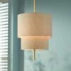 Combermere 19" Wide Antique Brass And Linen Pendant Light -Lighting Sales Shop combermere 19 inch wide antique brass and linen pendant light 88a32cropped