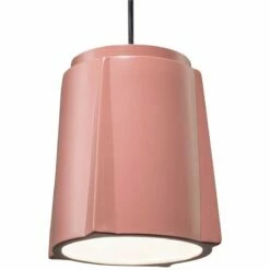 Compass 8" Wide Gloss Blush Ceramic LED Mini Pendant Light
