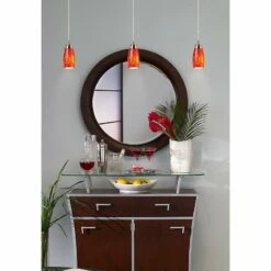 Milan Collection Fire Red Mini Pendant Chandelier -Lighting Sales Shop contemporary modern dining room 27061
