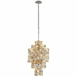 Corbett Ambrosia 18"W Gold And Silver Leaf Pendant -Lighting Sales Shop corbett ambrosia 18 inchw gold and silver leaf pendant 9m176views1