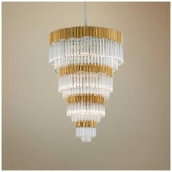Corbett Charisma 36" Wide Gold Leaf Pendant Light