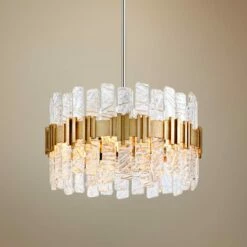 Corbett Ciro 20" Wide Silver Leaf Pendant Light