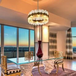 Corbett Ciro 36" Wide Silver Leaf Pendant Light -Lighting Sales Shop corbett ciro 36 inch wide silver leaf pendant light 44r84views3