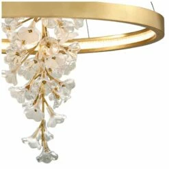 Corbett Jasmine 36" Wide Gold Leaf LED Floral Pendant Light -Lighting Sales Shop corbett jasmine 36 inch wide gold leaf led floral pendant light 68e18views1