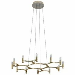 Corbett Nexus 38" Wide Silver Leaf 12-Light LED Chandelier -Lighting Sales Shop corbett nexus 38 inch wide silver leaf 12 light led chandelier 161y0views3