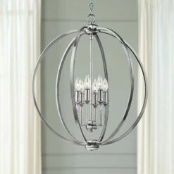 Corrine 24 1/2" Wide Polished Nickel Orb Pendant