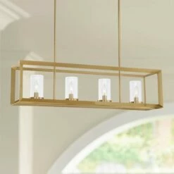 Cove Point 34 1/2"W Soft Gold 4-Light Island Chandelier