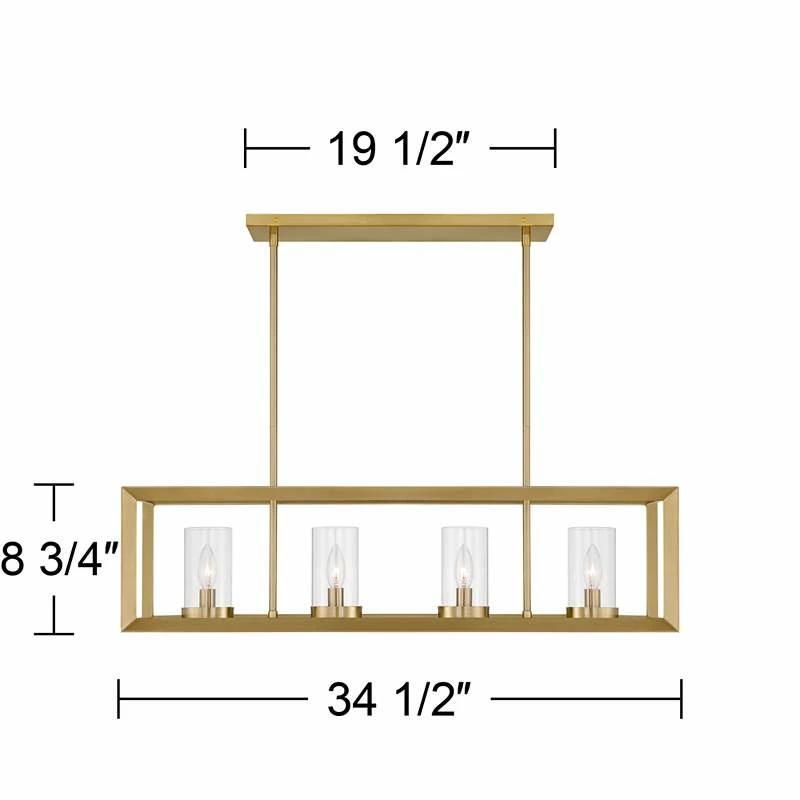 Cove Point 34 1/2"W Soft Gold 4-Light Island Chandelier 9 Cove Point 34 1/2"W Soft Gold 4-Light Island Chandelier - Image 7
