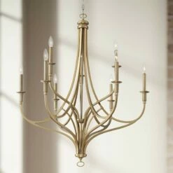 Covent Park 34" Wide 9-Light Brushed Honey Gold Chandelier