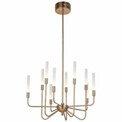 Craftmade Valdi 26 1/2"W Satin Brass 10-Light LED Chandelier -Lighting Sales Shop craftmade valdi 26 and one half inchw satin brass 10 light led chandelier 65f77views2