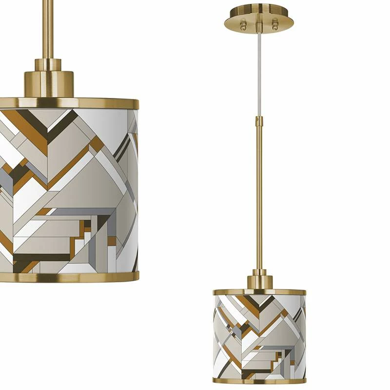 Craftsman Mosaic Giclee Gold Mini Pendant Light 3 Craftsman Mosaic Giclee Gold Mini Pendant Light