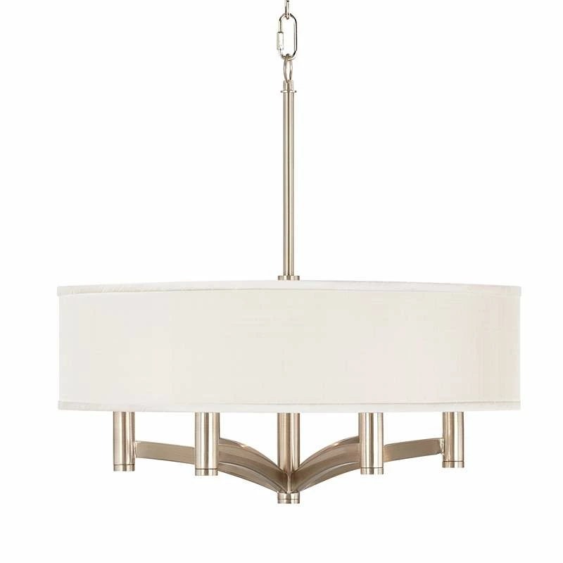Cream Textured Ava 6-Light Nickel Pendant Chandelier 3 Cream Textured Ava 6-Light Nickel Pendant Chandelier