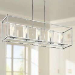Crosby 41 1/4" Wide Chrome Kitchen Island Light Chandelier