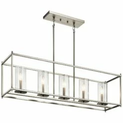 Crosby 41 1/4" Wide Nickel Kitchen Island Light Chandelier