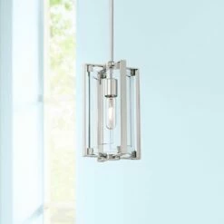 Crystal Clear 5 1/2"W Polished Nickel Mini Pendant