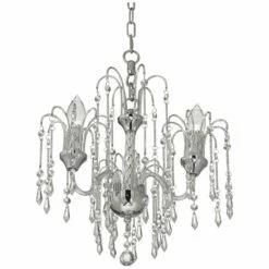 Crystal Rain 15" Wide Chrome 3-Light Crystal Chandelier -Lighting Sales Shop crystal rain 15 inch wide chrome 3 light crystal chandelier 9g212views2