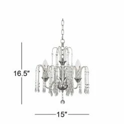 Crystal Rain 15" Wide Chrome 3-Light Crystal Chandelier -Lighting Sales Shop crystal rain 15 inch wide chrome 3 light crystal chandelier 9g212views4