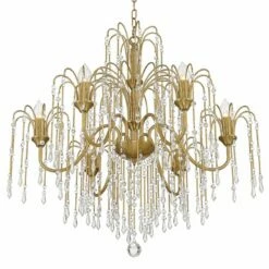 Crystal Rain 30" Wide Soft Gold Crystal 6-Light Chandelier -Lighting Sales Shop crystal rain 30 inch wide soft gold crystal 6 light chandelier 678a1views1