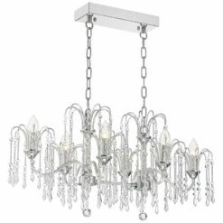 Crystal Rain 33" Wide Chrome 6-Light Island Chandelier -Lighting Sales Shop crystal rain 33 inch wide chrome 6 light island chandelier 364m2views4