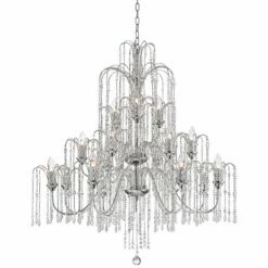 Crystal Rain 37" Wide 18-Light Crystal Chandelier -Lighting Sales Shop crystal rain 37 inch wide 18 light crystal chandelier 6v862