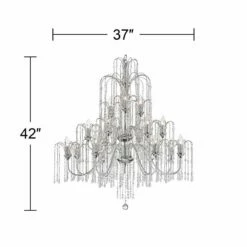 Crystal Rain 37" Wide 18-Light Crystal Chandelier -Lighting Sales Shop crystal rain 37 inch wide 18 light crystal chandelier 6v862views2