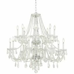 Crystorama 37" Wide Chrome 16-Light Traditional Crystal Chandelier -Lighting Sales Shop crystorama 37 inch wide chrome 16 light traditional crystal chandelier 80n32