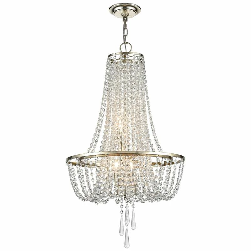 Crystorama Arcadia 18"W Antique Silver Crystal Chandelier 4 Crystorama Arcadia 18"W Antique Silver Crystal Chandelier - Image 2