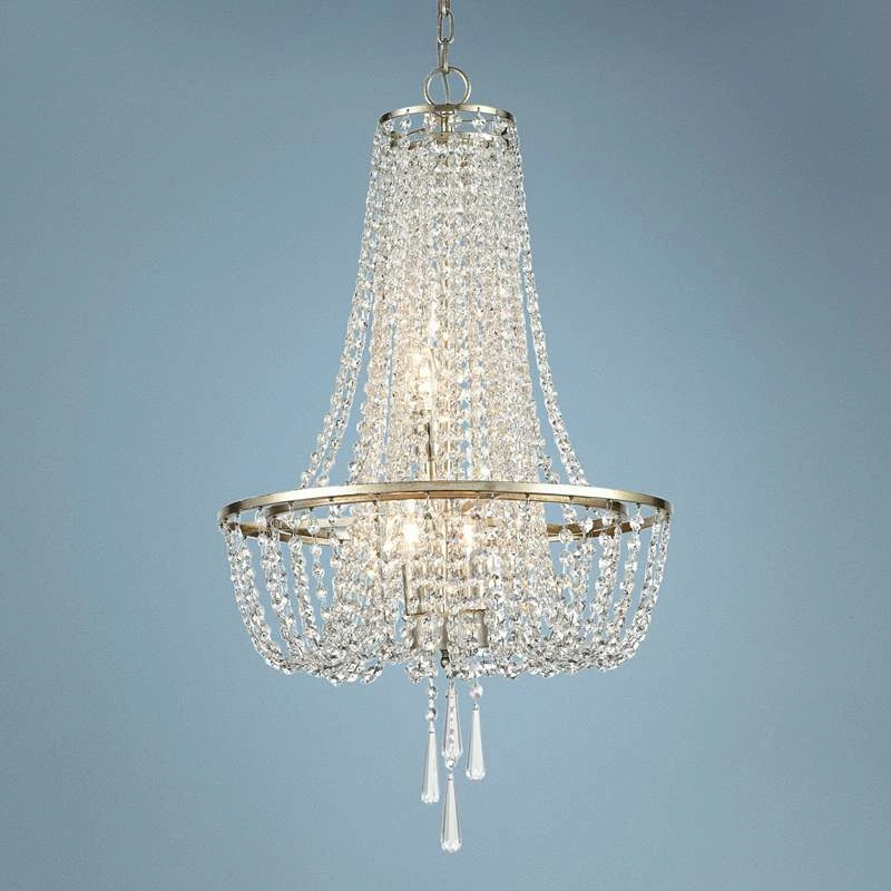 Crystorama Arcadia 18"W Antique Silver Crystal Chandelier 3 Crystorama Arcadia 18"W Antique Silver Crystal Chandelier