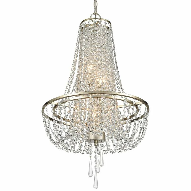 Crystorama Arcadia 18"W Antique Silver Crystal Chandelier 5 Crystorama Arcadia 18"W Antique Silver Crystal Chandelier - Image 3