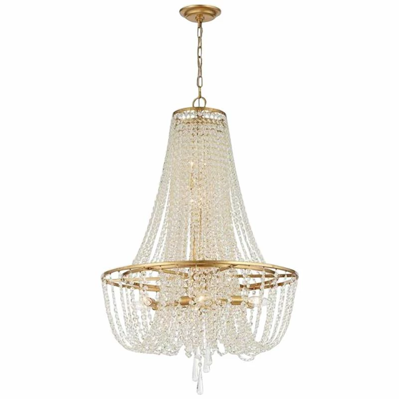 Crystorama Arcadia 24" Wide Antique Gold Crystal Chandelier 4 Crystorama Arcadia 24" Wide Antique Gold Crystal Chandelier - Image 2