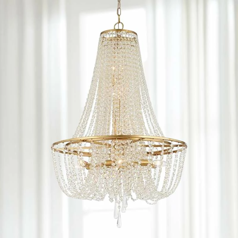 Crystorama Arcadia 24" Wide Antique Gold Crystal Chandelier 3 Crystorama Arcadia 24" Wide Antique Gold Crystal Chandelier