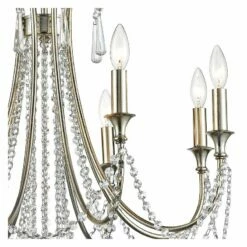Crystorama Arcadia 27"W Antique Silver Crystal Chandelier -Lighting Sales Shop crystorama arcadia 27 inchw antique silver crystal chandelier 74v02views1